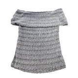River Island Off Shoulder Top Size S Women's Grey Light Knit Fashion Blouse