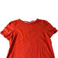 Short Sleeve Top Women's Red Cotton Ruffle Detail Casual Wear UK10