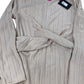 River Island Long Sleeve Midi Dress Women's Knotted Beige Ribbed Style