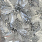 Silver Glitter Poinsettia Artificial Flowers 5.5" Pack Of 12