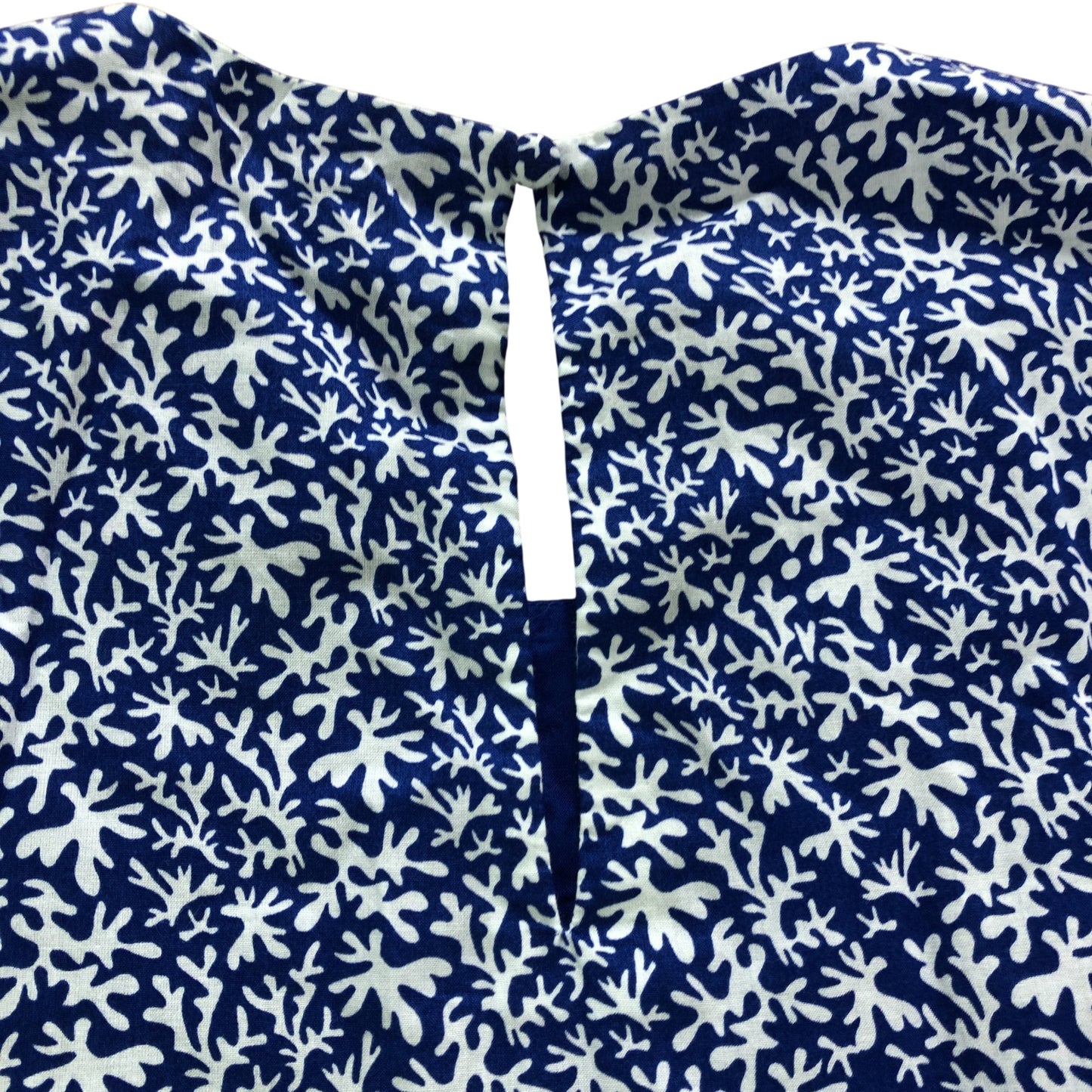 Branded Blue Abstract Foliage Full Skirted Mini Dress - Size 14L