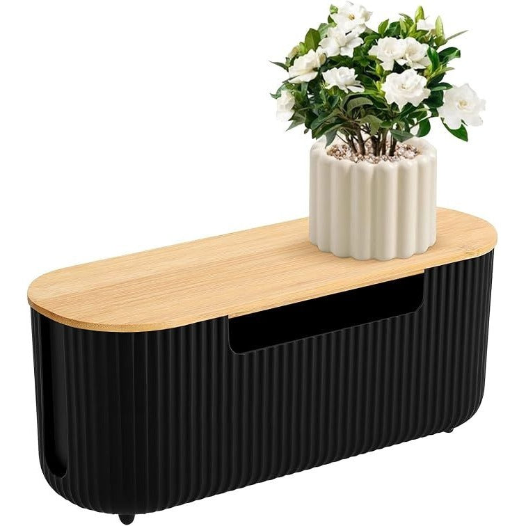 Cable Management Box 30x11x10cm Black Organiser