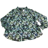 Branded Blouse UK 12 Women's Patterned V Neck Long Sleeve Lightweight Top