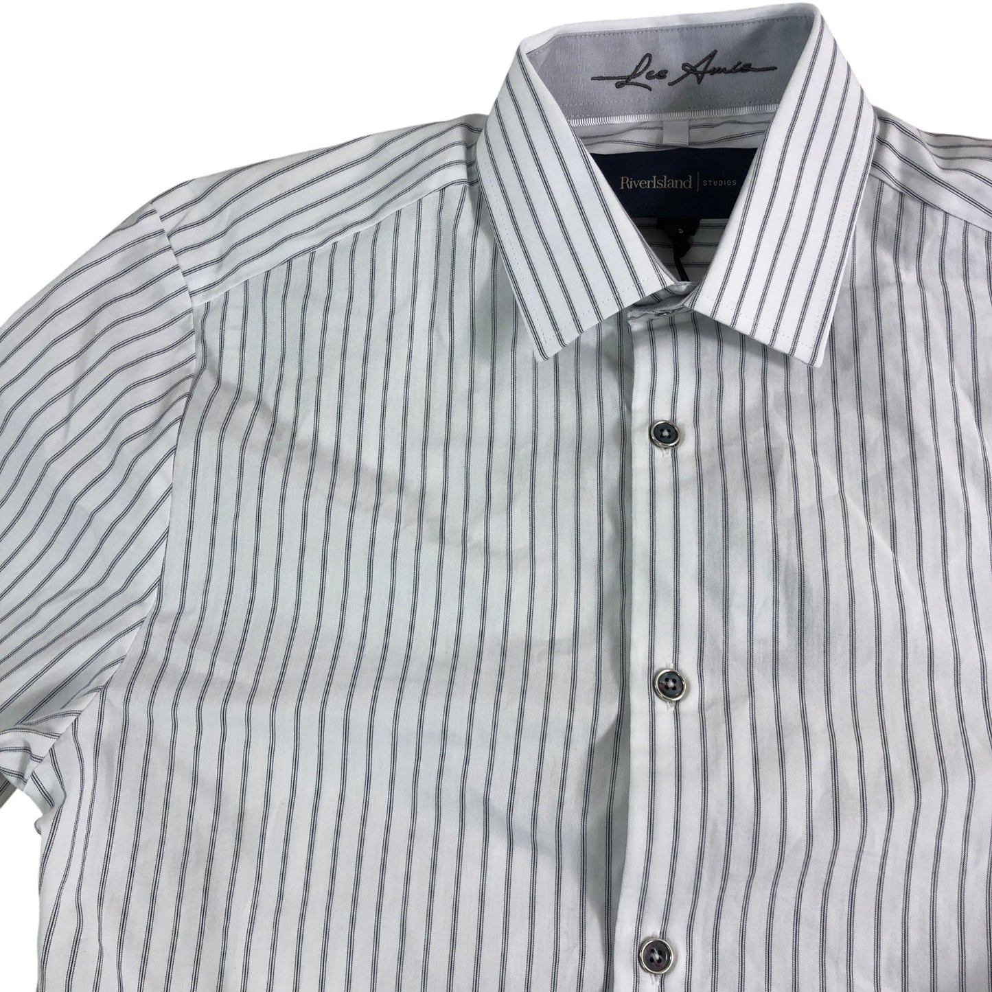 River Island Men's Striped Shirt Size UK Small Long Sleeve Smart Casual