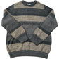 Spacedye Crew Sweater Khaki Striped Cotton Jumper Size M
