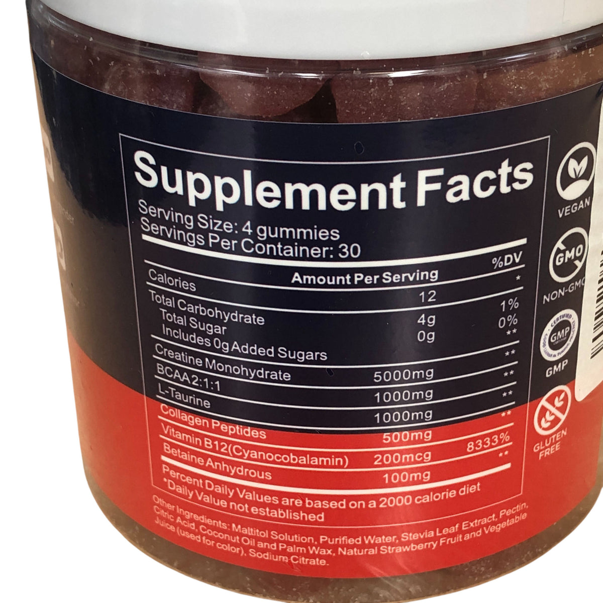 CAUMIES Creatine Gummies 5000mg 120 Gummies Strawberry Flavour Vegan Supplement