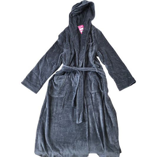The White Company Women's Medium Sleepwear Bathrobe Size 10 Grey Hooded Soft