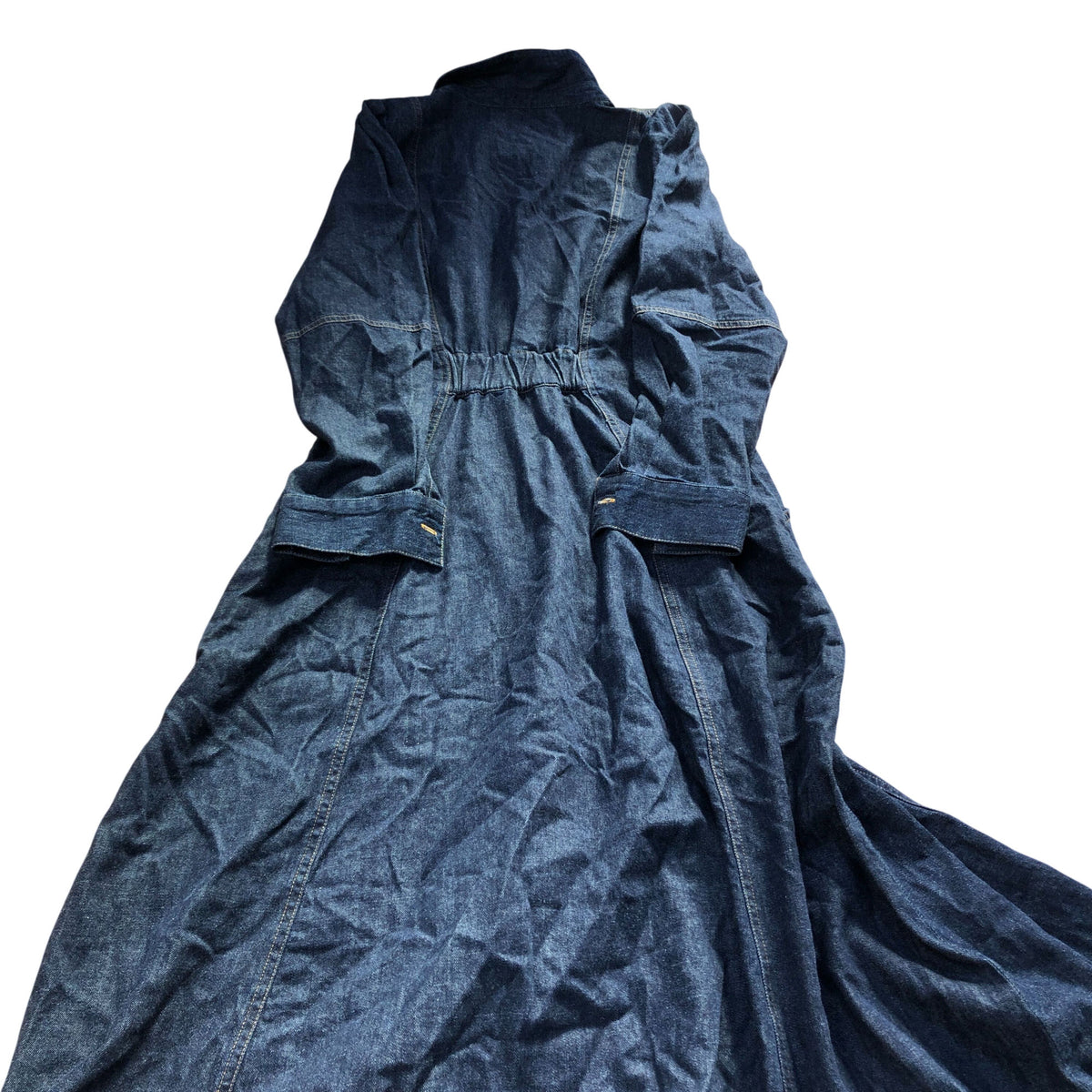 Baukjen Denim Shirt Dress UK Size 8 Women's Long Sleeve Blue Cotton Casual