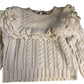 River Island Knitted Sweater Women's Cream Cable Knit Ruffle Detail Jumper