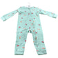 Mini Cuddles 9-12 Months Baby Playsuit Mint Green Ladybird Floral Pattern
