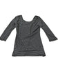 Long Sleeve Top Women's Striped Scoop Neck Black White UK10