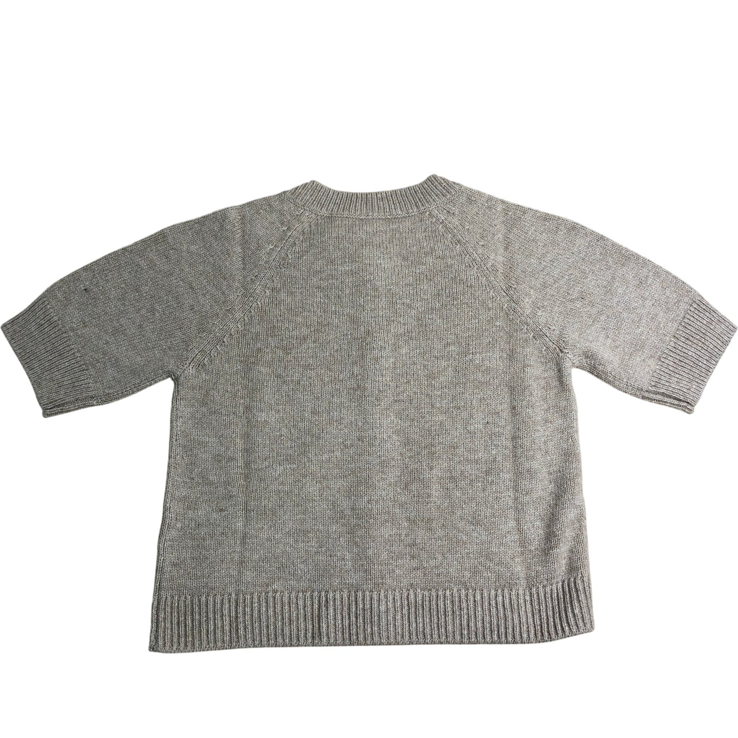 White Label Short Sleeved Cropped Cardigan XS Women Wool Beige