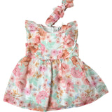 River Island Girls Floral Dress 9-12 Months Toddler Summer Outfit with Hair Band