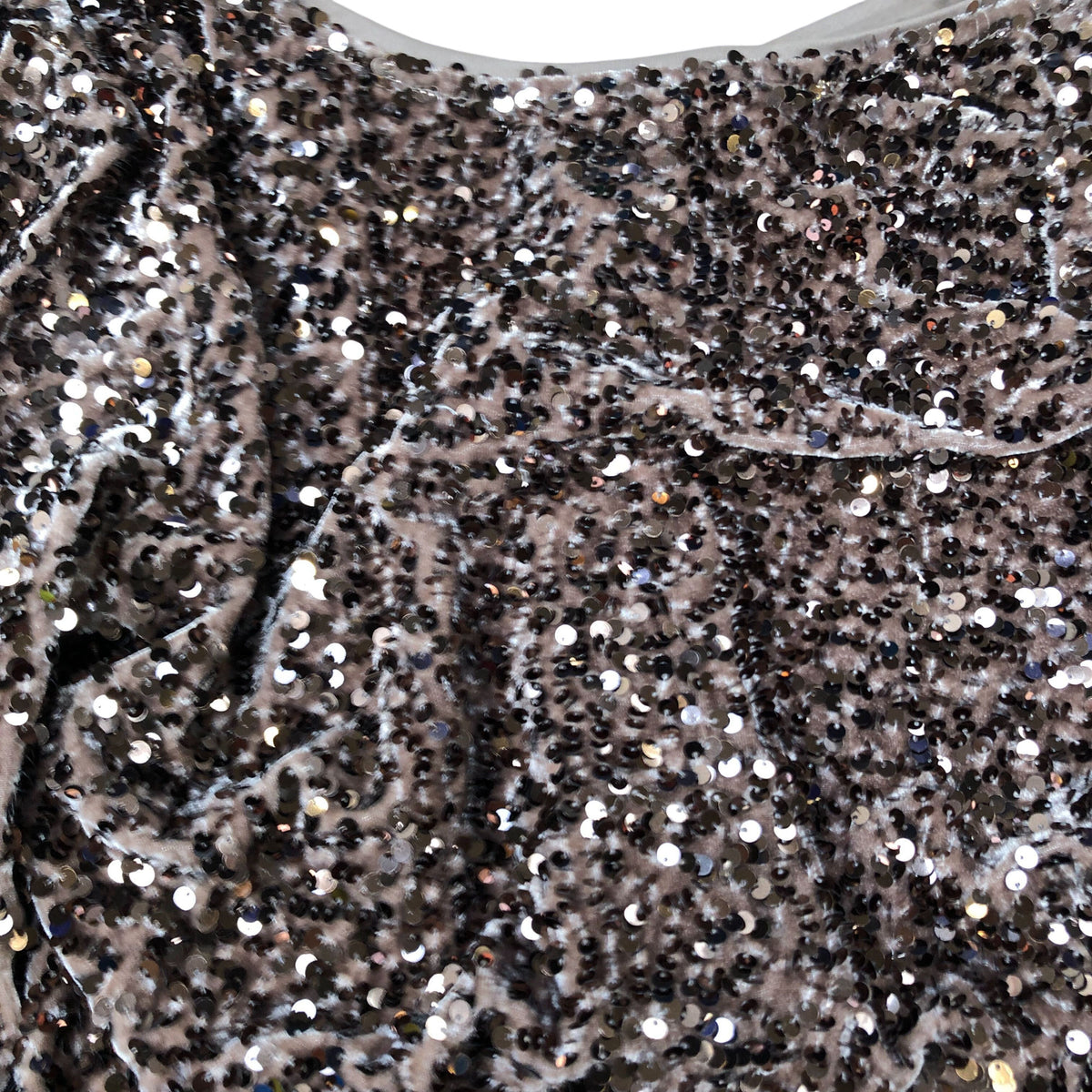 Sequin Crop Top UK Size 14 Women's Long Sleeve Stretchy Brown