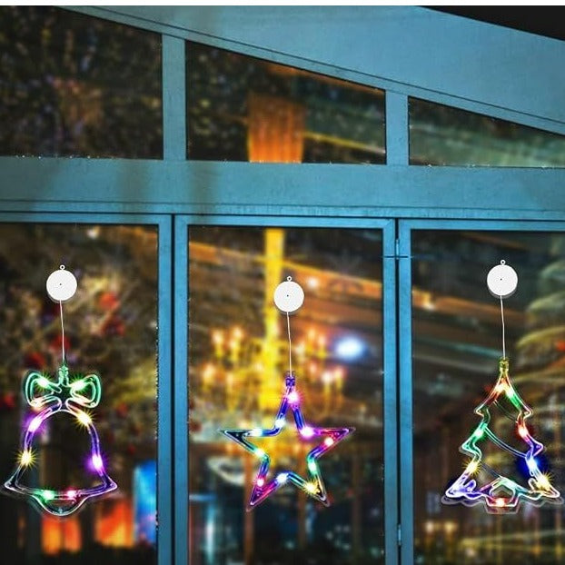 Festive Light Up Christmas Decoration Set Of 3 - Bell Star & Tree