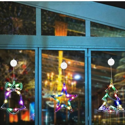 Festive Light Up Christmas Decoration Set Of 3 - Bell Star & Tree