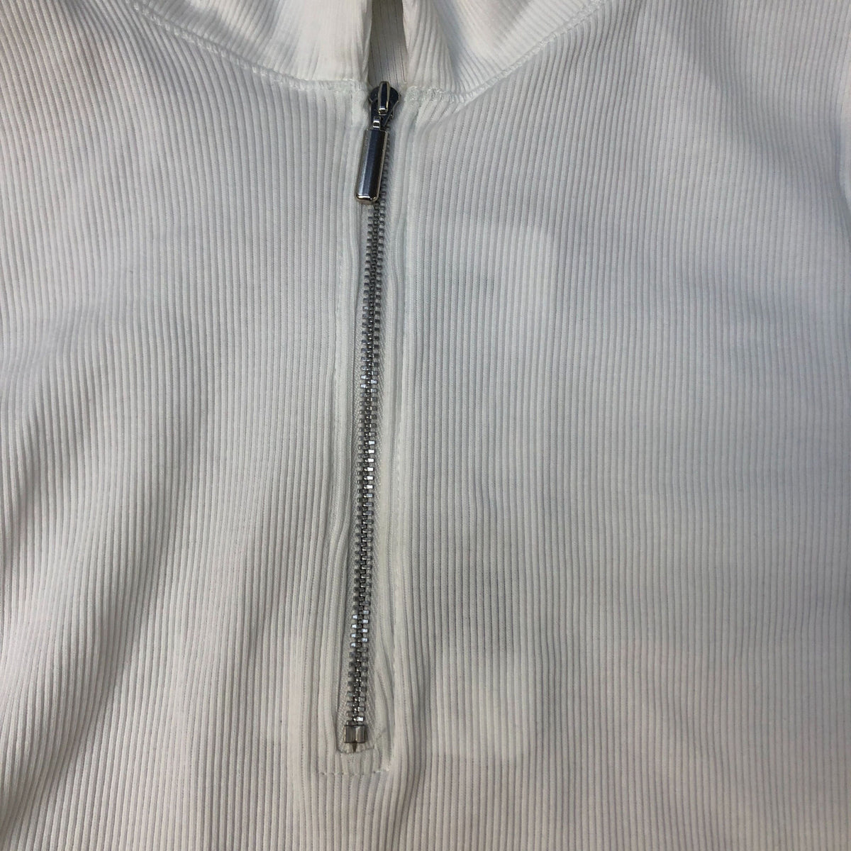 Baukjen Zip Neck Top UK6 Women's Short Sleeve Organic Cotton White Blouse