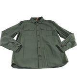 Furze Garment Dye Twill Shirt Khaki Green Long Sleeve Size Large