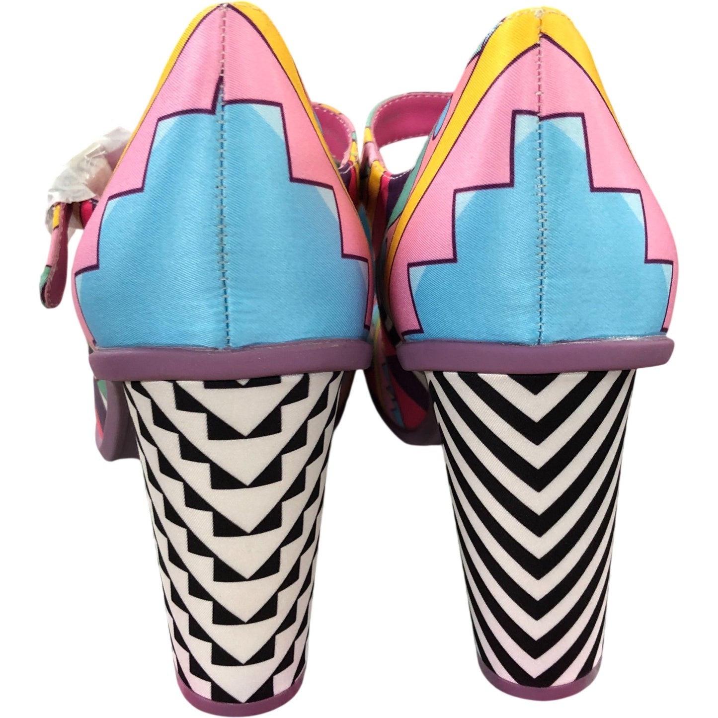 Hot Chocolate Design Geometric Heels Size UK 8 Women's Colourful Patterned Shoes