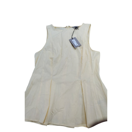 River Island Sleeveless Blouse Women Size 12 Light Yellow Top New with Tags