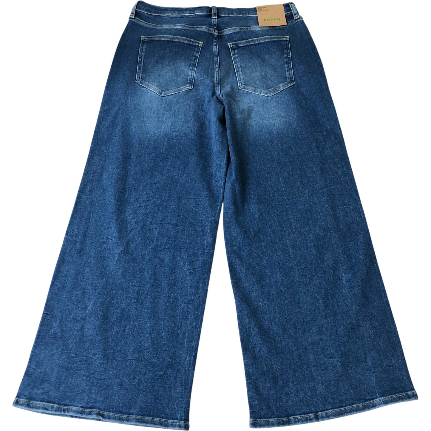 Boden Women's Wide Leg Jeans Size 12 New Blue High Rise Denim Trousers