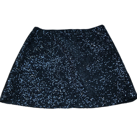 Sequin Skirt UK12 Women's Black Sparkly Mini Party Skirt
