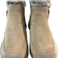 SKECHERS Relaxed Fit Women's Boots Size 3 Tan Zip Up Faux Fur Lining Comfort