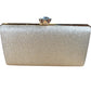 Stylish Glitter Clutch Bag With Chain Strap Gold Elegant Evening Handbag