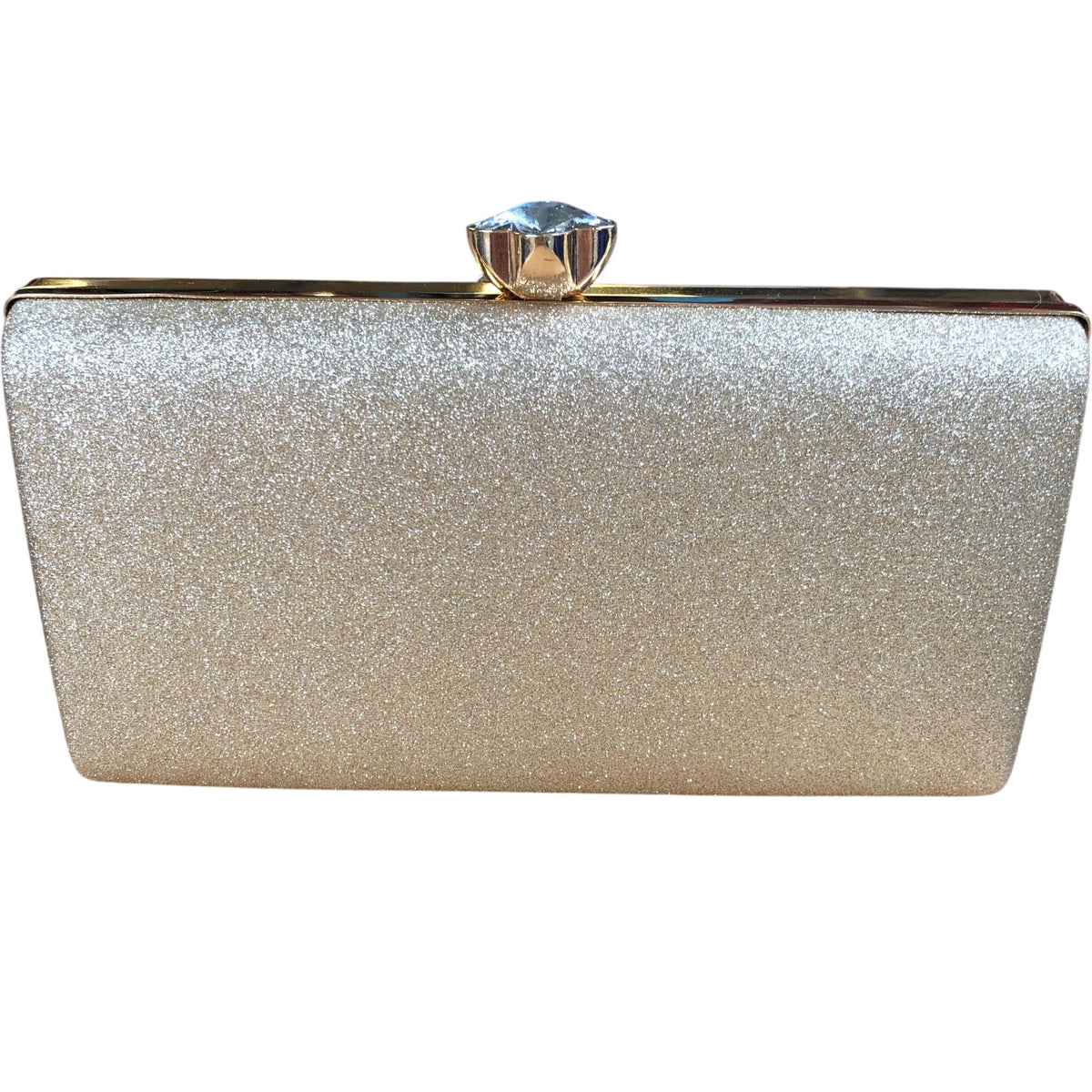 Stylish Glitter Clutch Bag With Chain Strap Gold Elegant Evening Handbag