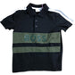 BOSS Slim Fit Polo Shirt Black Boys Short Sleeve Green Stripe 5 Years