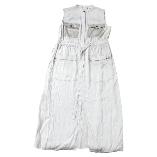Sleeveless Midi Dress 16 Women's Casual Summer Beige Utility Style
