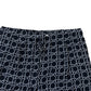 Women's Wide Leg Trousers Black White Patterned 100% Viscose L Regular