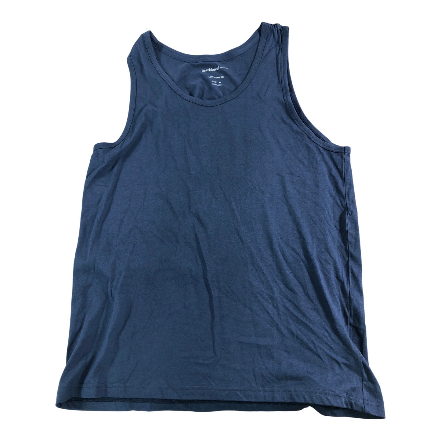 River Island Loungwear XL Men's Navy Blue Sleeveless Tank Top Casual Wear