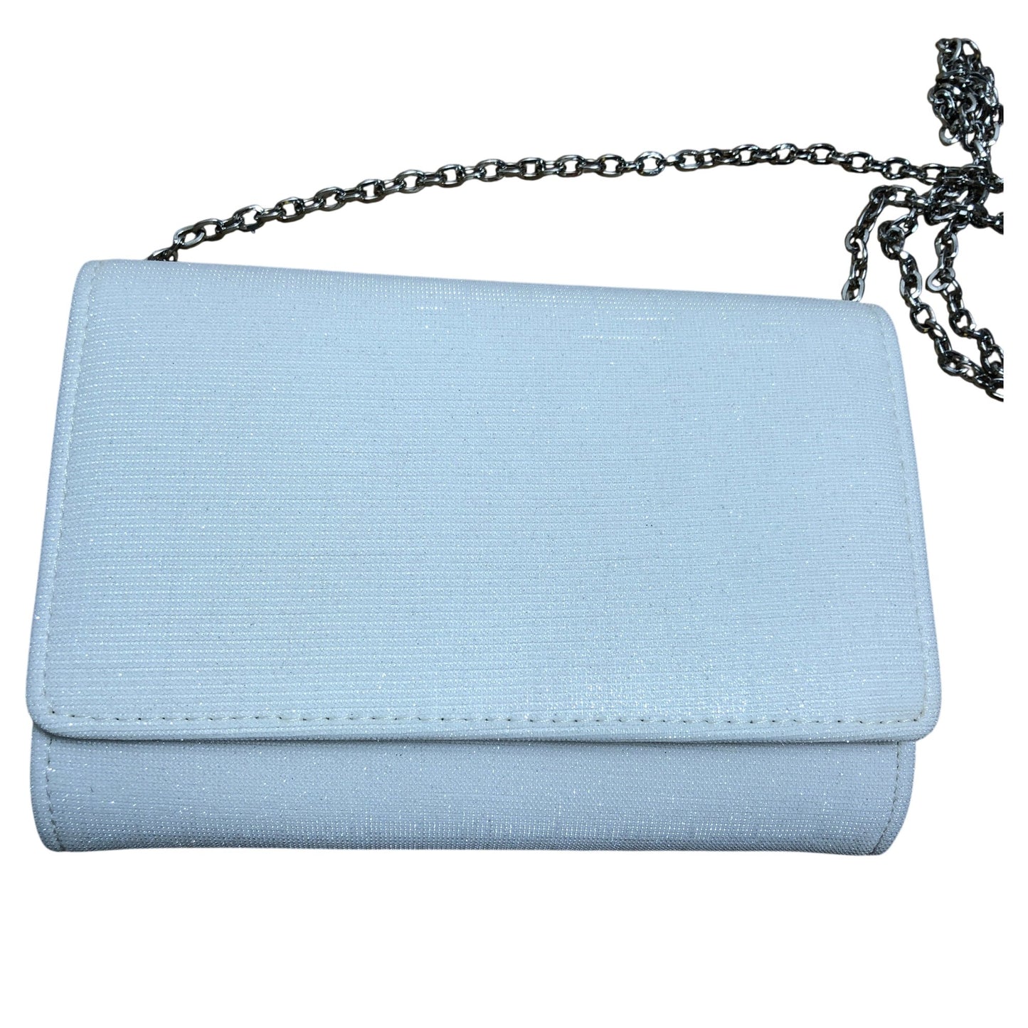 Rainbow Club White Evening Clutch Purse Bag Chain Strap Formal Occasion
