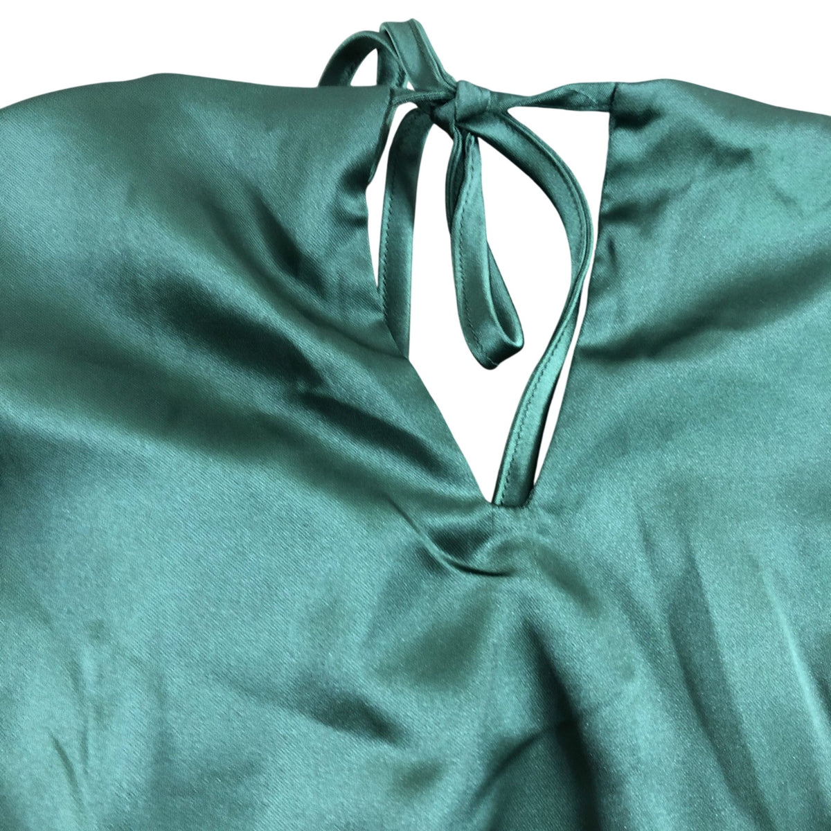 Rewritten Florence Waterfall Dress Size 8 Women's Olive Green Satin Long Dress