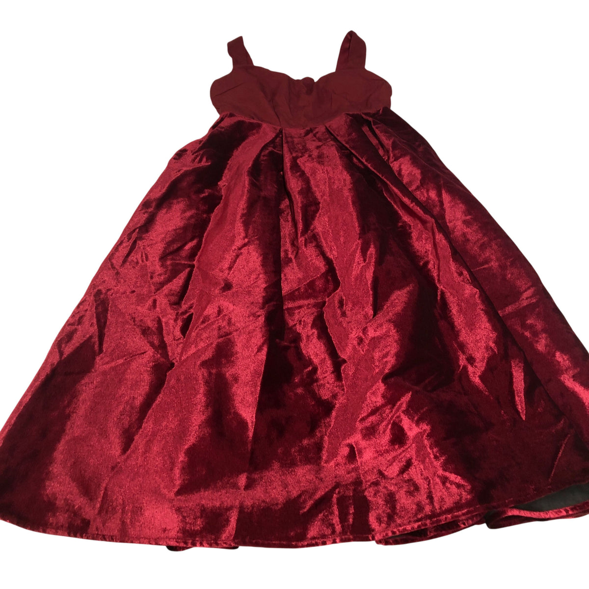 Evening Dress UK12 Women's Burgundy Velvet Spaghetti Straps