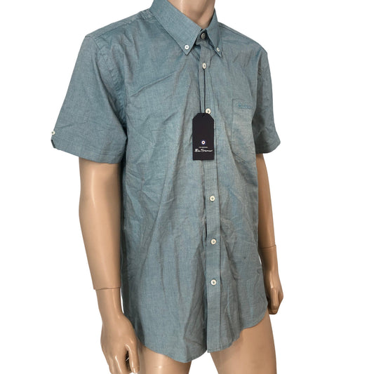 Ben Sherman Teal Oxford Shirt XL Men's Short Sleeve New with Tags