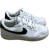 Nike Air Force 1 Low UK9 Men's Trainers White Black Leather Stylish Sneakers