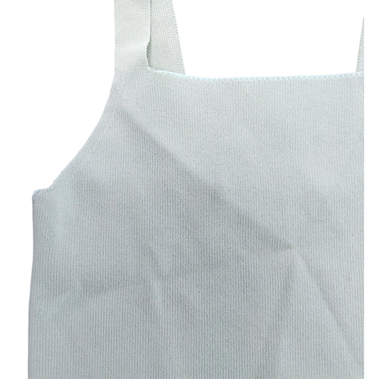 River Island Crop Top 7-8 Years Girl's Light Green Ribbed Adjustable Straps