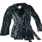 Wrap Coat Size 18 Women's Velour Dark Teal Long Sleeve Tie Belt