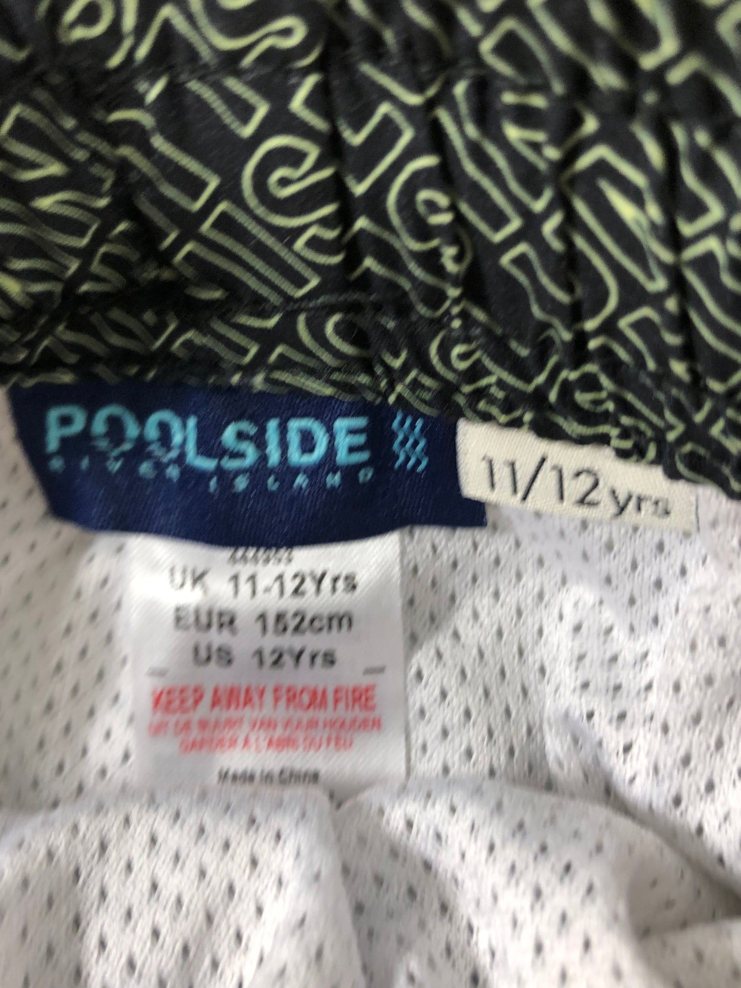 Luminis Poolside Swim Shorts 11 12 Years Boys Black Green Printed Swimwear