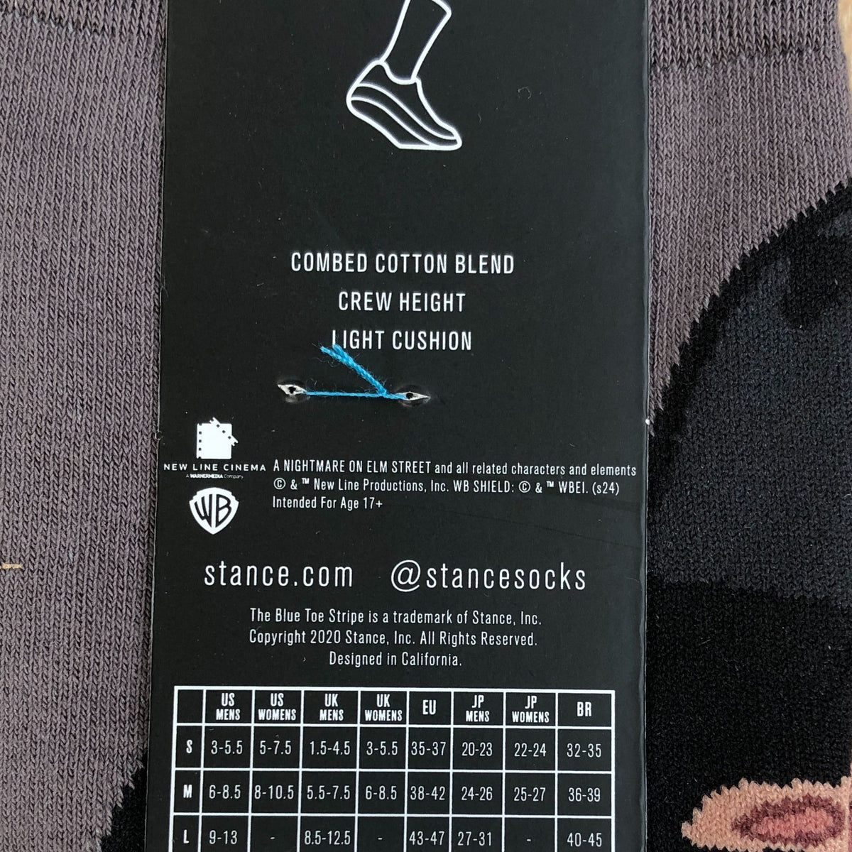 Stance NIghtmare On Elm Street Socks Unisex Medium Crew M5.5-7.5 W6-8.5