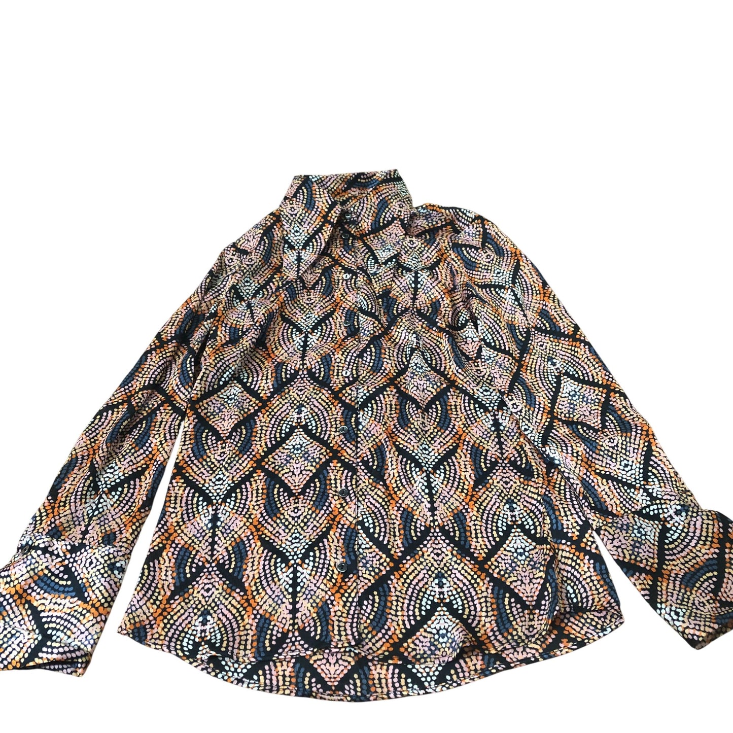 Women's Long Sleeve Shirt Abstract Print Polyester Fashion XS