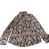 Women's Long Sleeve Shirt Abstract Print Polyester Fashion XS