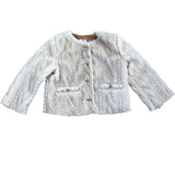 River Island Girls Cream Faux Fur Coat