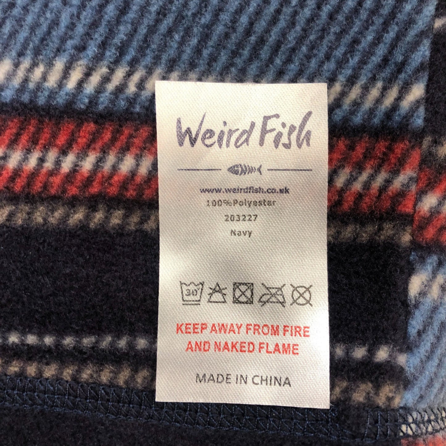 Weird Fish Reversable Gaiter Neck Warmer Navy Blue and Striped Fleece