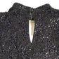 Black Sequin Long Sleeve Top UK12 Women's