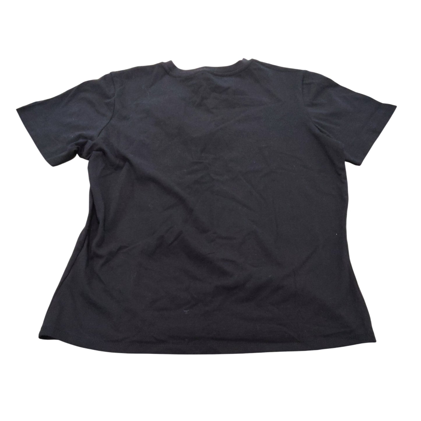 River Island Womens Black T-Shirt UK Size S Floral Design Short Sleeves