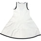 River Island V Neck Dress White Black Trim Size 12