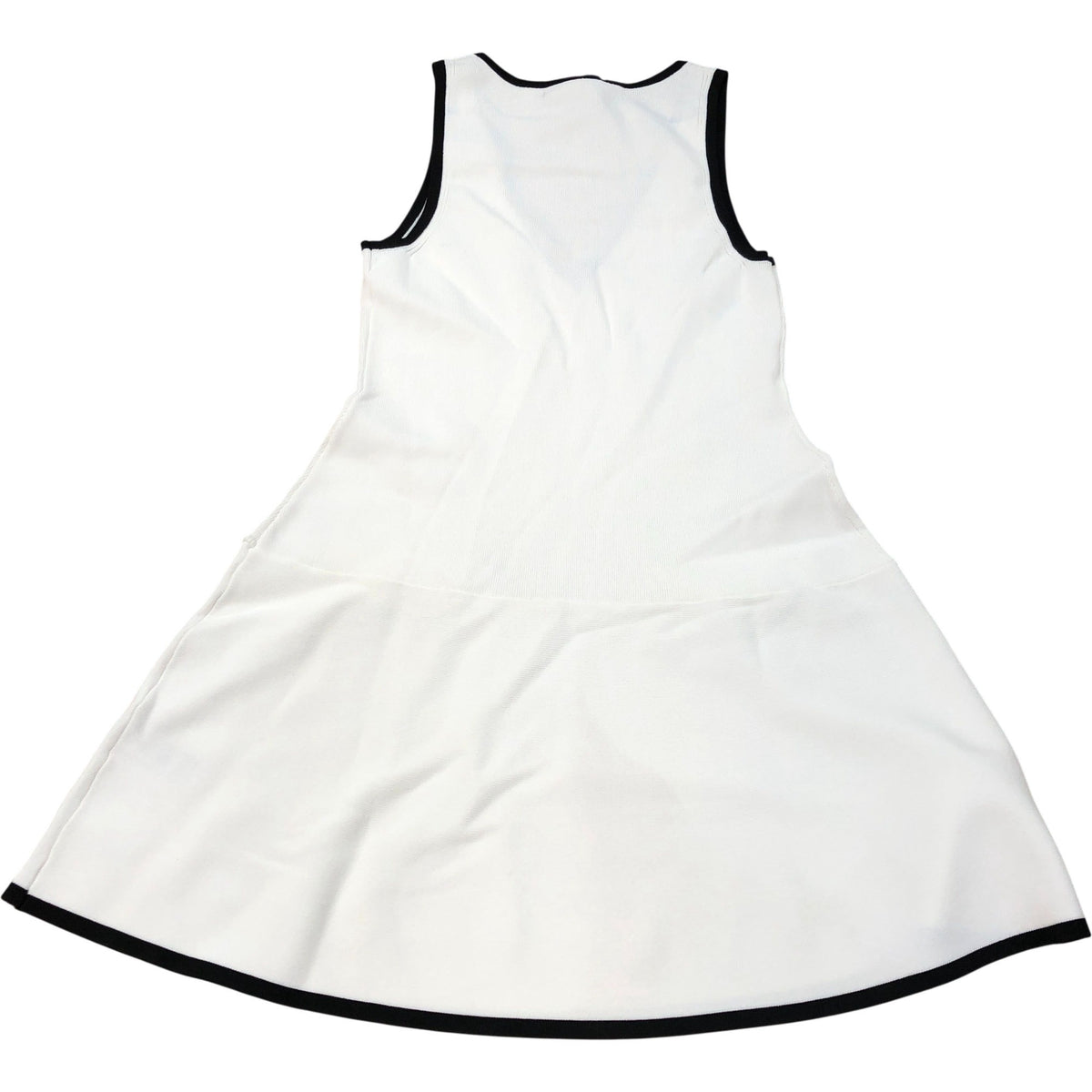 River Island V Neck Dress White Black Trim Size 12